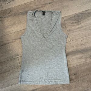 J Crew Gray Sleeveless V-Neck Top